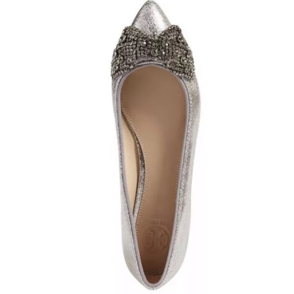 TORY BURCH Vanessa Embellished Crystal Bow Flat - Picture 2 of 6